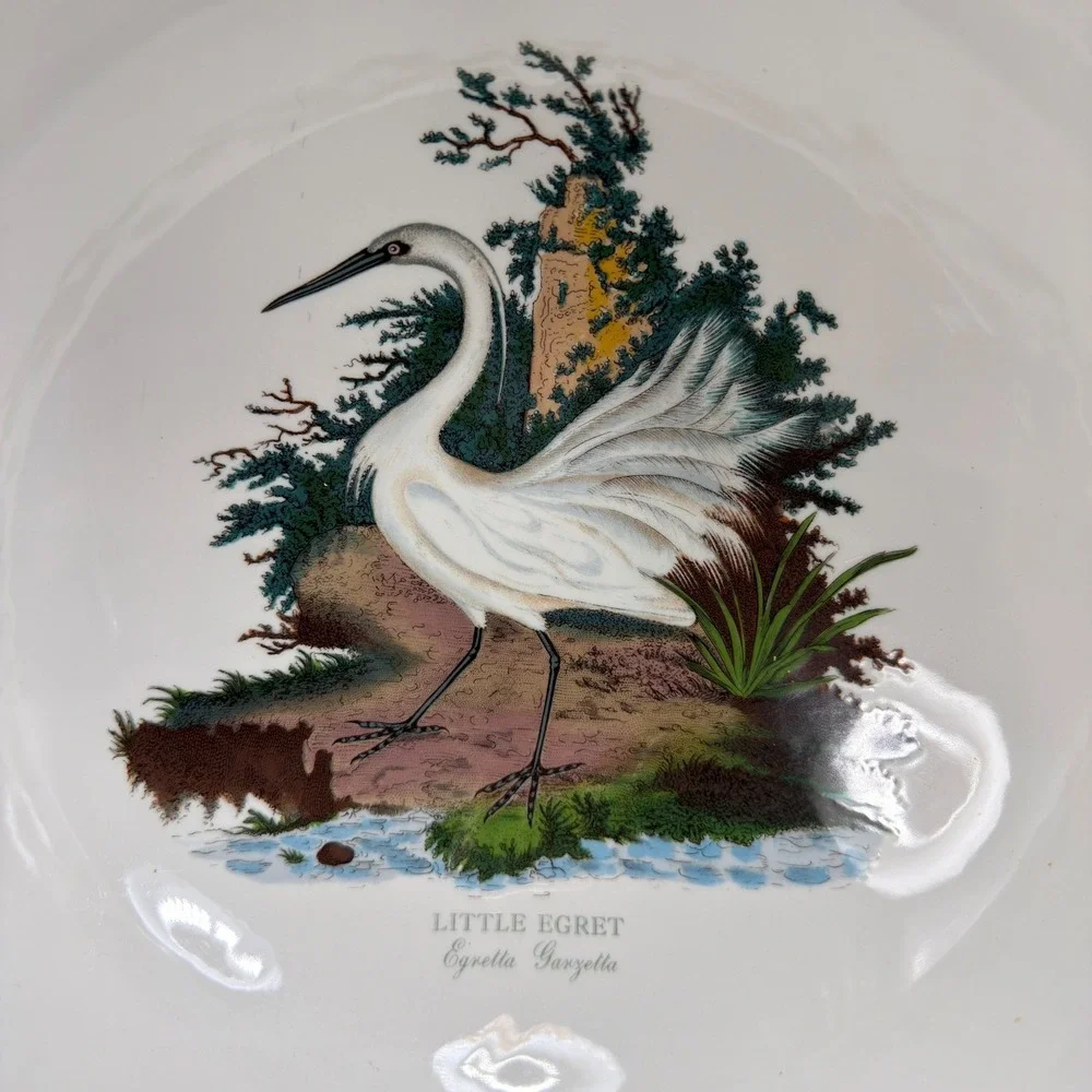 Portmeirion Birds of Britain Little Egret Large 11 inch Serving Mixing Bowl 1978